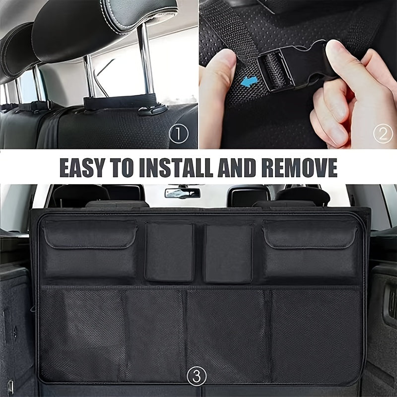 Universal Car Trunk Organizer Adjustable Oxford Backseat Storage Bag