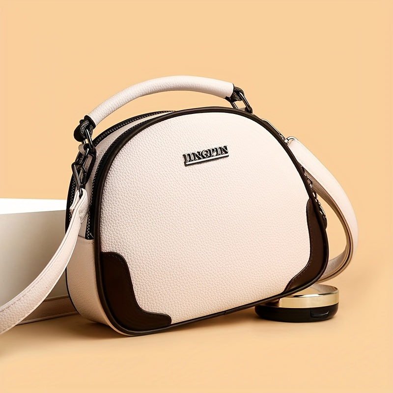 Bolso bandolera para mujer con compartimentos de doble cremallera, material sintético resistente al agua, ligero