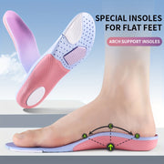 Women’s 4D Soft Sports Shoe Insoles with Arch Support Pink Purple Breathable