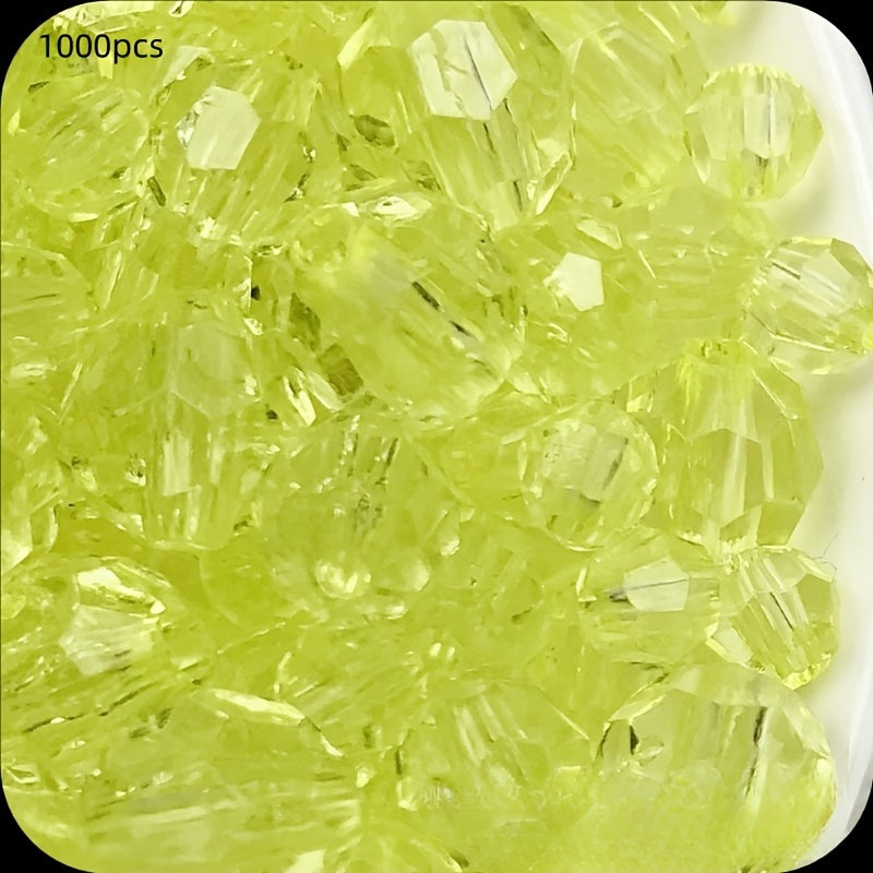 1000 piezas de cuentas de esquina de acrílico transparente de 6mm para bricolaje, joyería y decoración del hogar