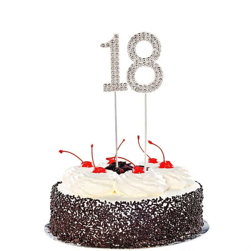 Gold or Silver Rhinestone Cake Topper for Birthdays Weddings and Showers