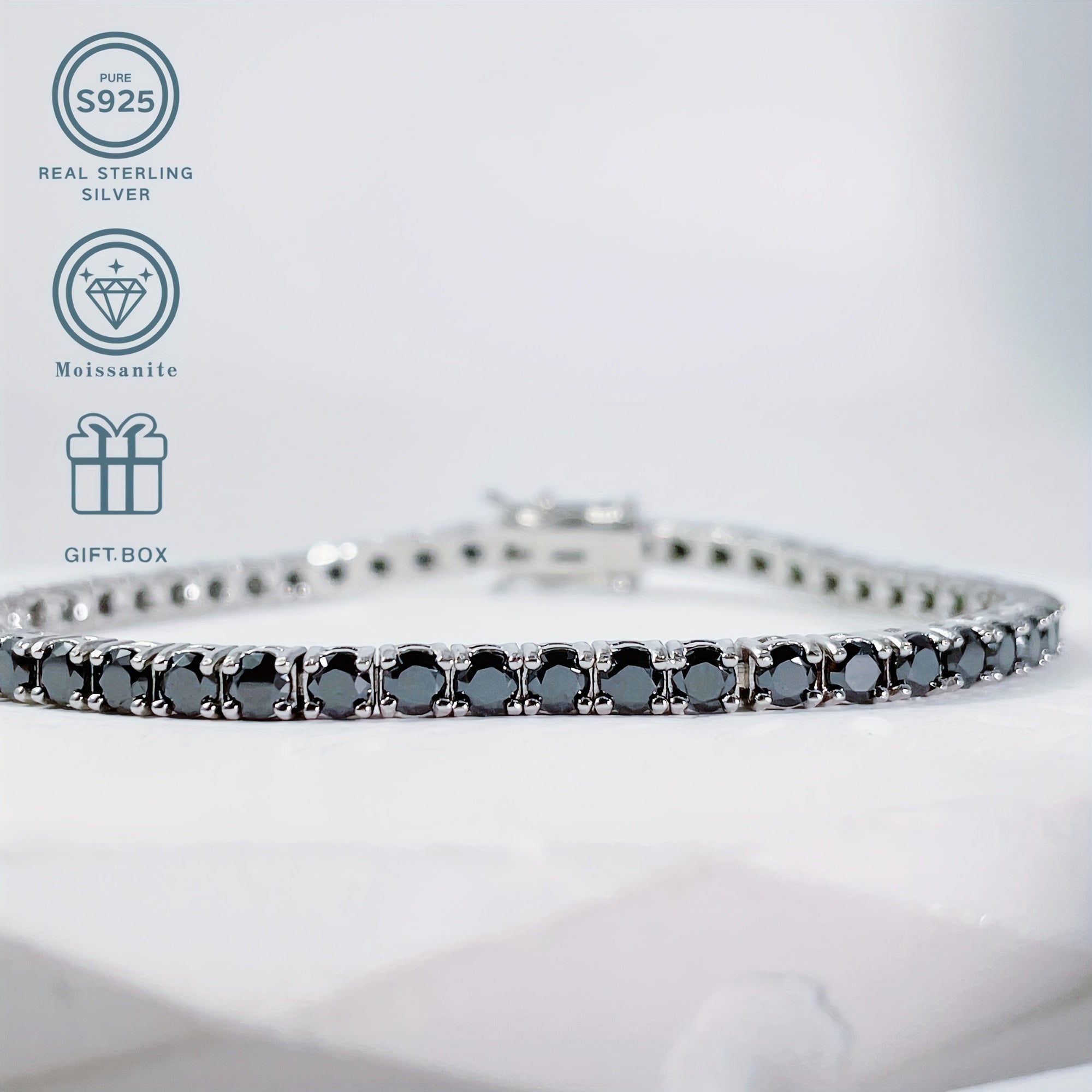 Браслет из стерлингового серебра с моиссанитом в форме сердца, 0.1 карата, подарок на День святого Валентина