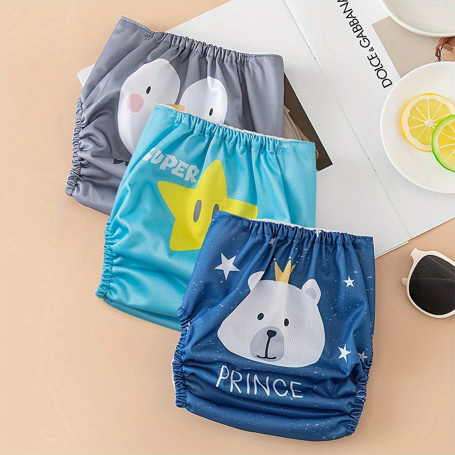 Регулируемые многоразовые тренировочные штаны для малышей 0-3 лет, стираемый трикотаж, комплект из 3 шт.