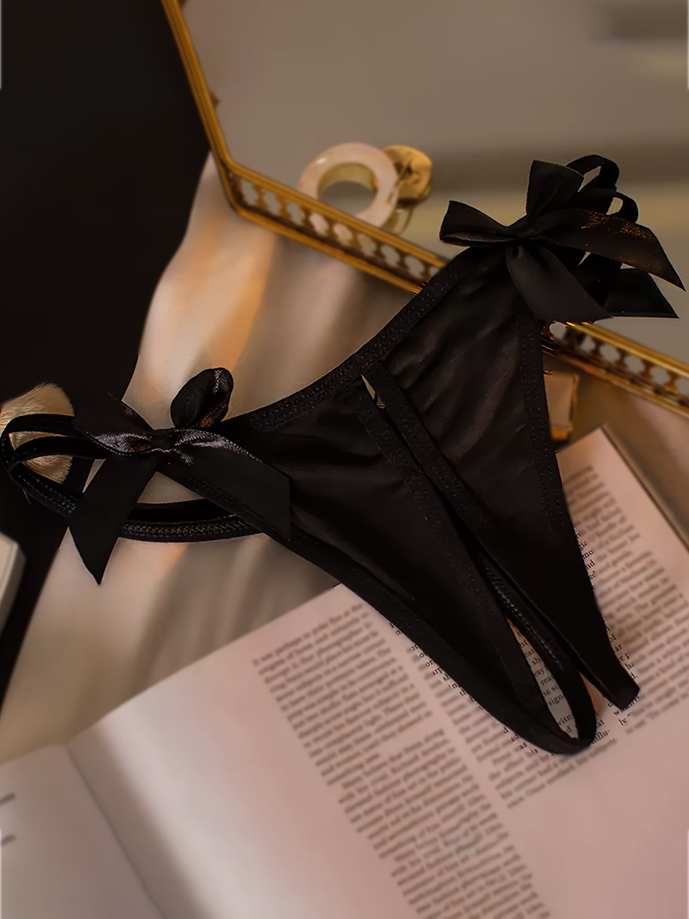 Women's Black Low Waist Thong Underwear Comfortable Sexy