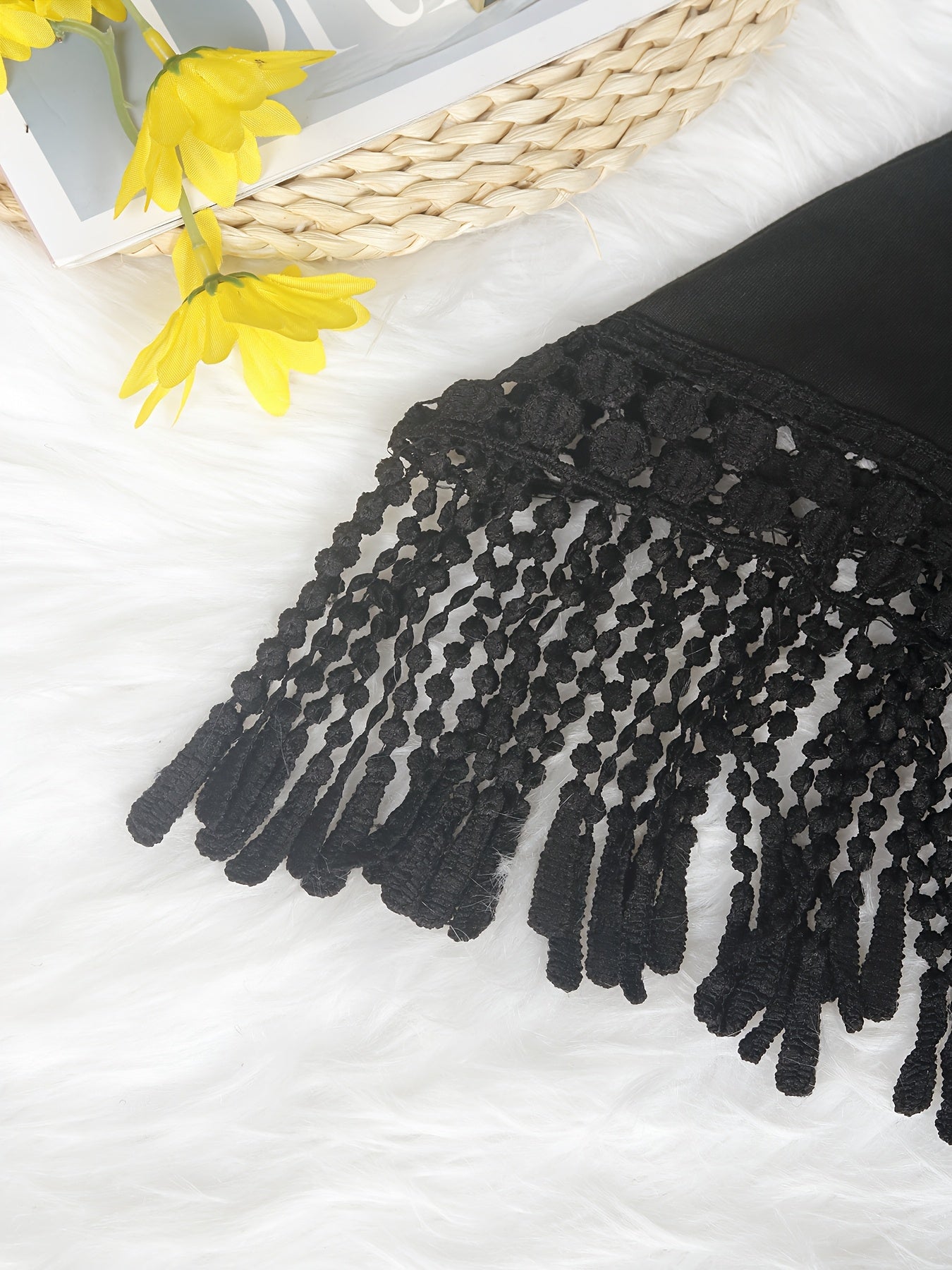 Plus Size Purple Sleeveless Blouse with Fringe Detail for Women