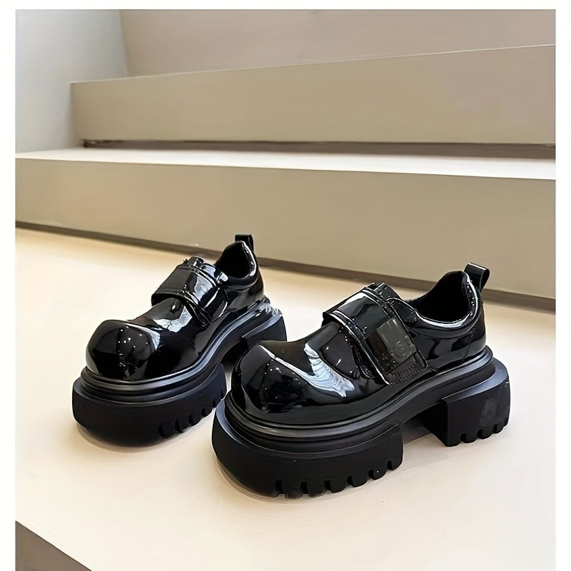 Women's Leather Penny Loafers Thick Sole Height-Increasing Shoes