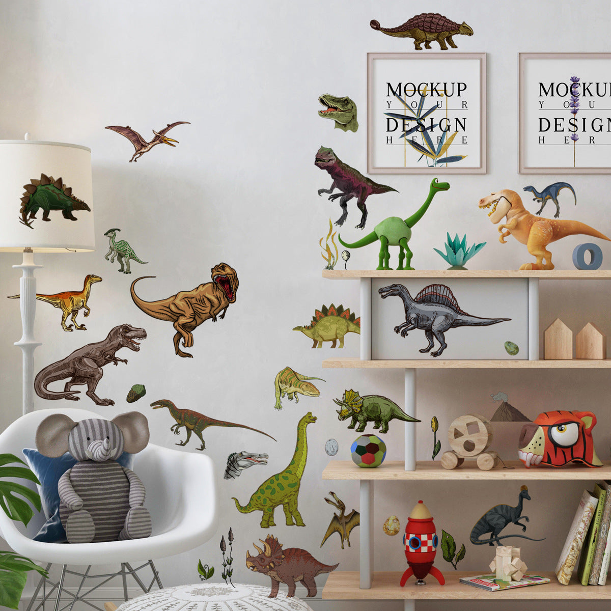Glow in the Dark Dinosaur Wall Stickers for Living Room Bedroom Decor