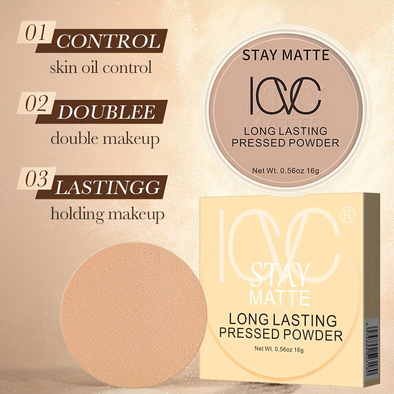Women Waterproof Oil-Control Setting Powder Compact Brightens Skin