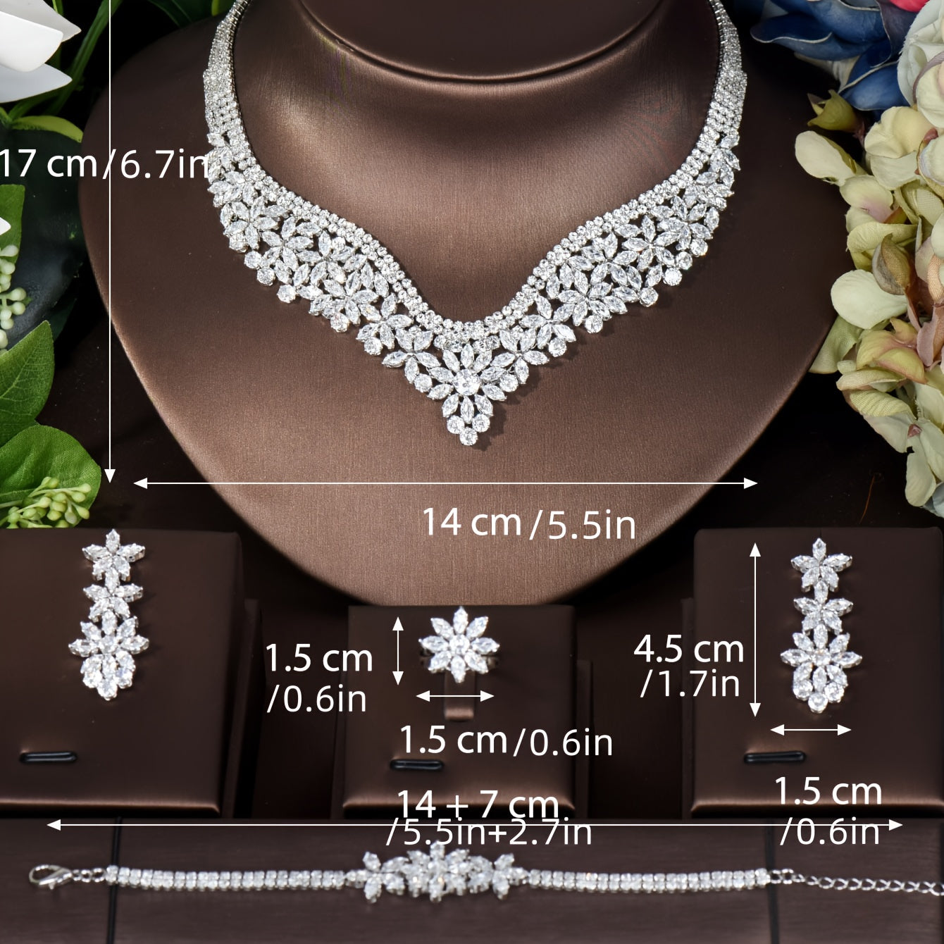 Conjunto de joyería nupcial con diseño en oro para bodas y fiestas