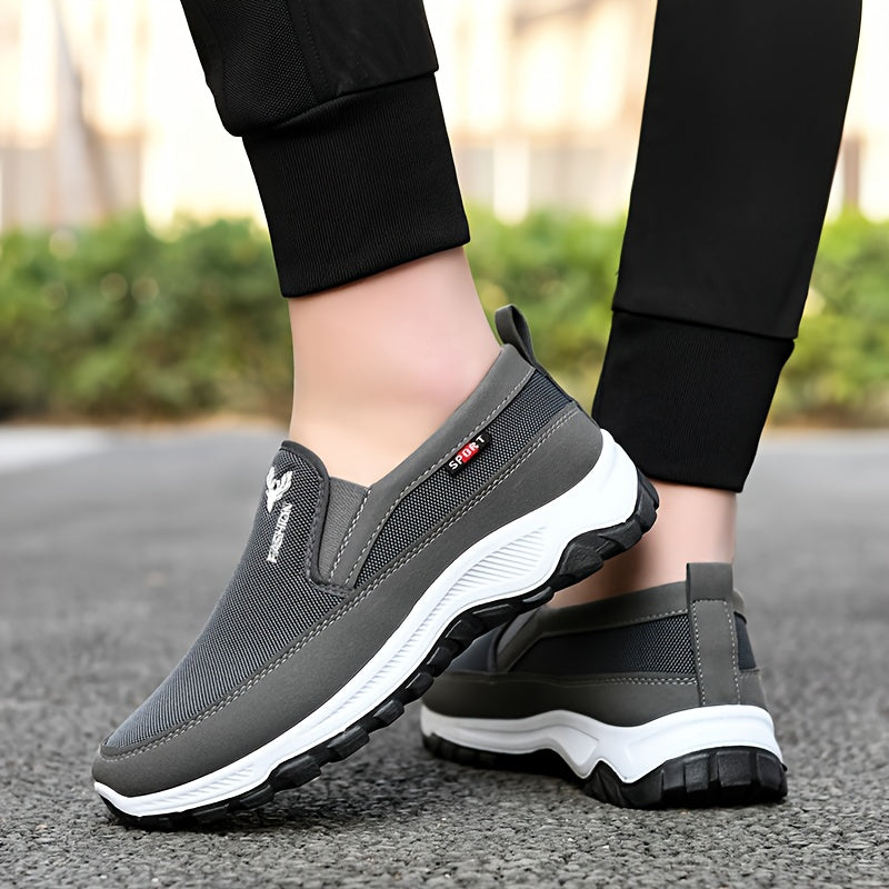 Men's Slip-On Loafers Solid Color Fabric Upper Lightweight TPR Sole