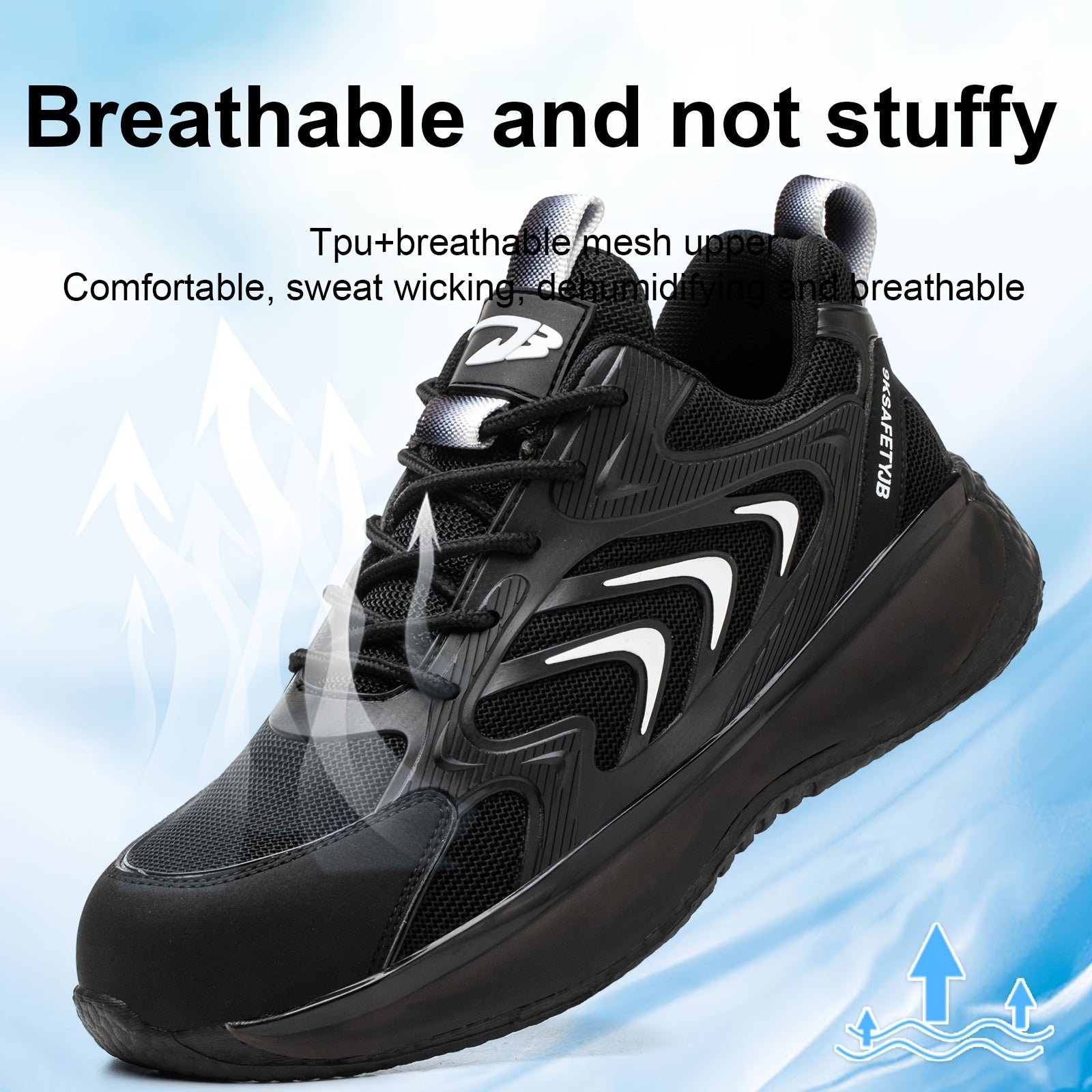 Women's Anti-Slip Breathable Fabric Work Sneakers Rubber Sole Casual Shoes Black Lavender