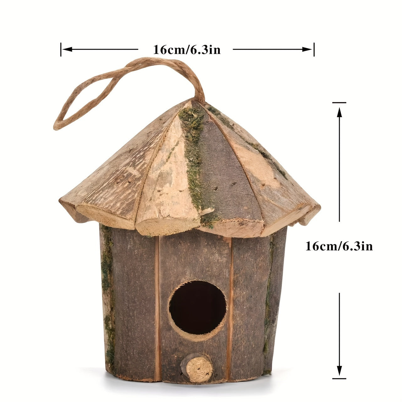 Rustic Handcrafted Wood Birdhouse for Hummingbirds Decorative Bird Shelter