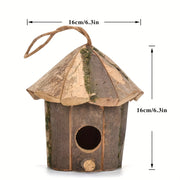 Rustic Handcrafted Wood Birdhouse for Hummingbirds Decorative Bird Shelter