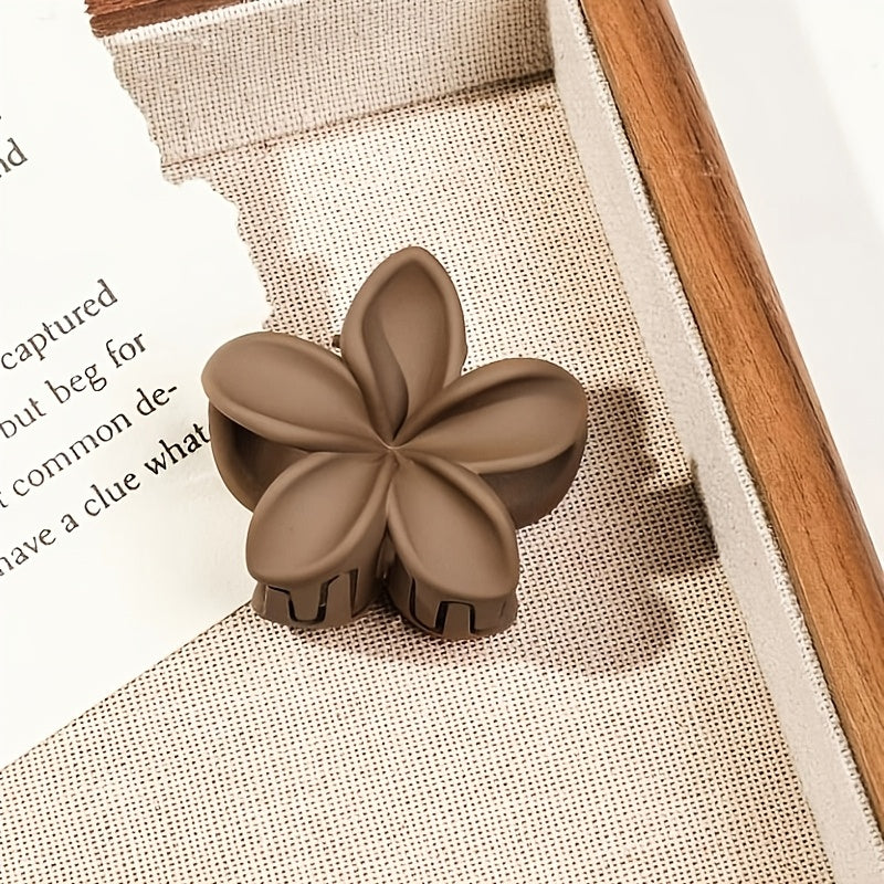 Set of 4 Small Milk Tea Color Hair Claws for Daily Wear Lightweight and Comfortable