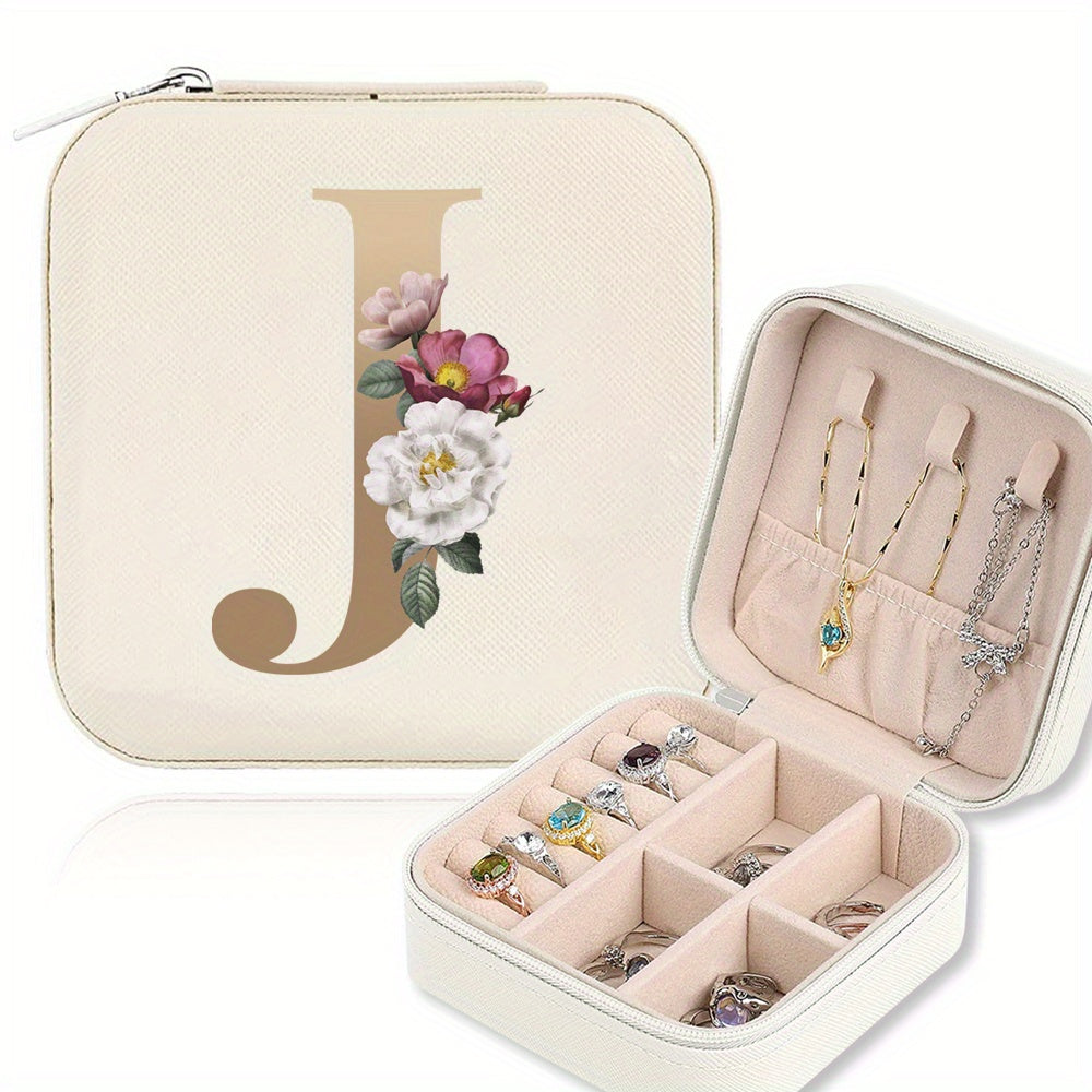 Mini Portable Zipper Jewelry Storage Box for Rings Necklaces and Studs