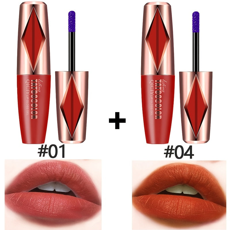 Brillo de labios de larga duración, resistente al agua, acabado natural, 5 colores para todo tipo de piel