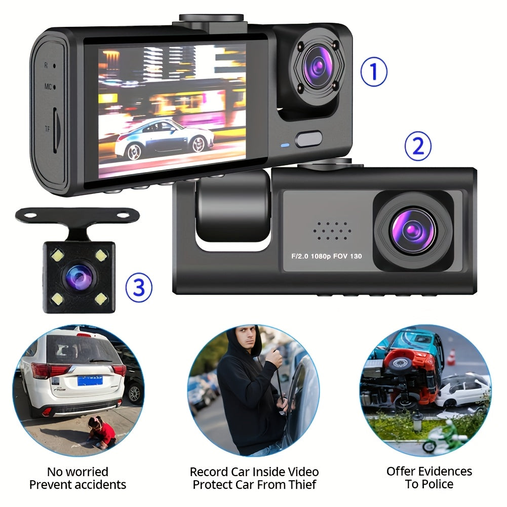 Car Dashboard Camera Night Vision 1080P Front Lens 480P Rear View Wide Angle