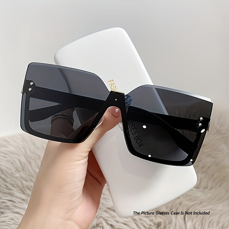 Women's Semi-Rimless Gradient Fashion Sunglasses Metal Frame for Beach and Travel