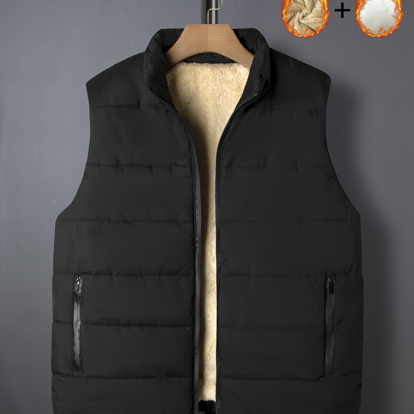 Erkaklar uchun Plus o'lchamdagi ochiq havoda kiyiladigan yengil kurtka, kuz-qish mavsumiga mo'ljallangan, bir rangli, kundalik, yengil bo'lmagan jilet