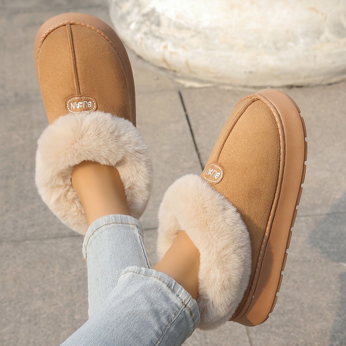 Женские зимние сапоги на fleece-утеплителе, однотонные, повседневные, водонепроницаемые, зимняя обувь