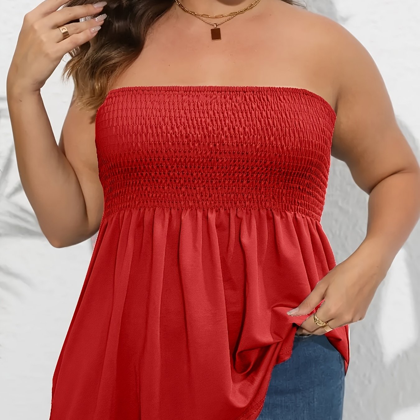 Женский топ-корсет с открытыми плечами, эластичный, однотонный, с рюшами, короткий рукав