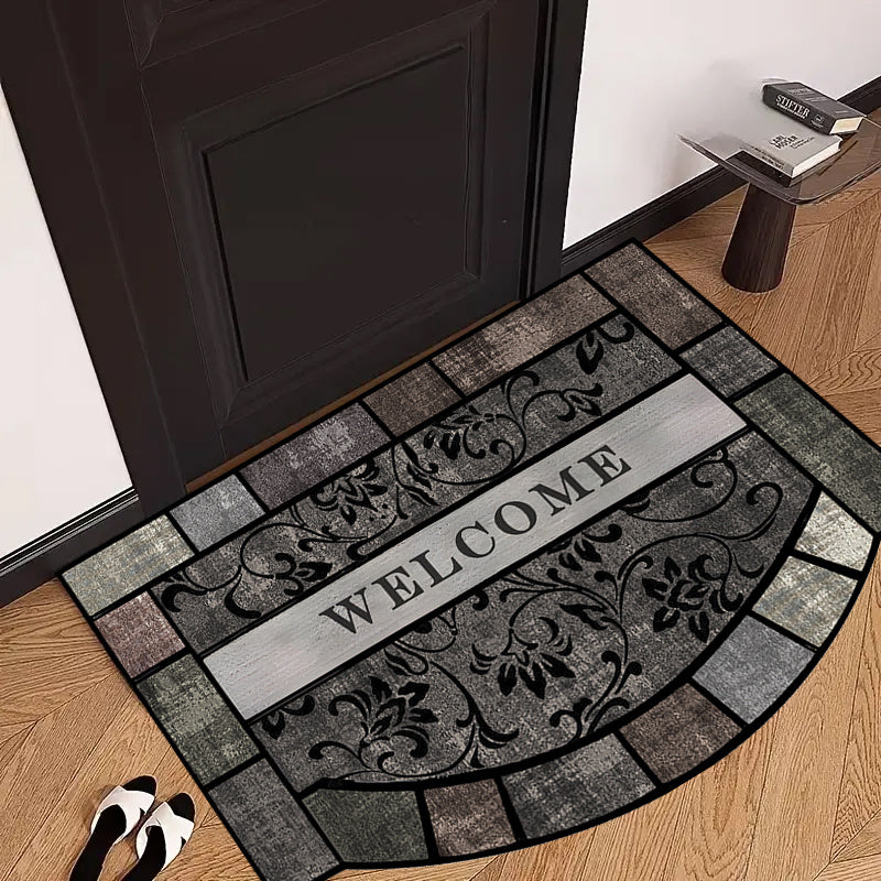 Retro-Inspired Door Mat Non-Slip Backing Welcome Rug for Home Decor