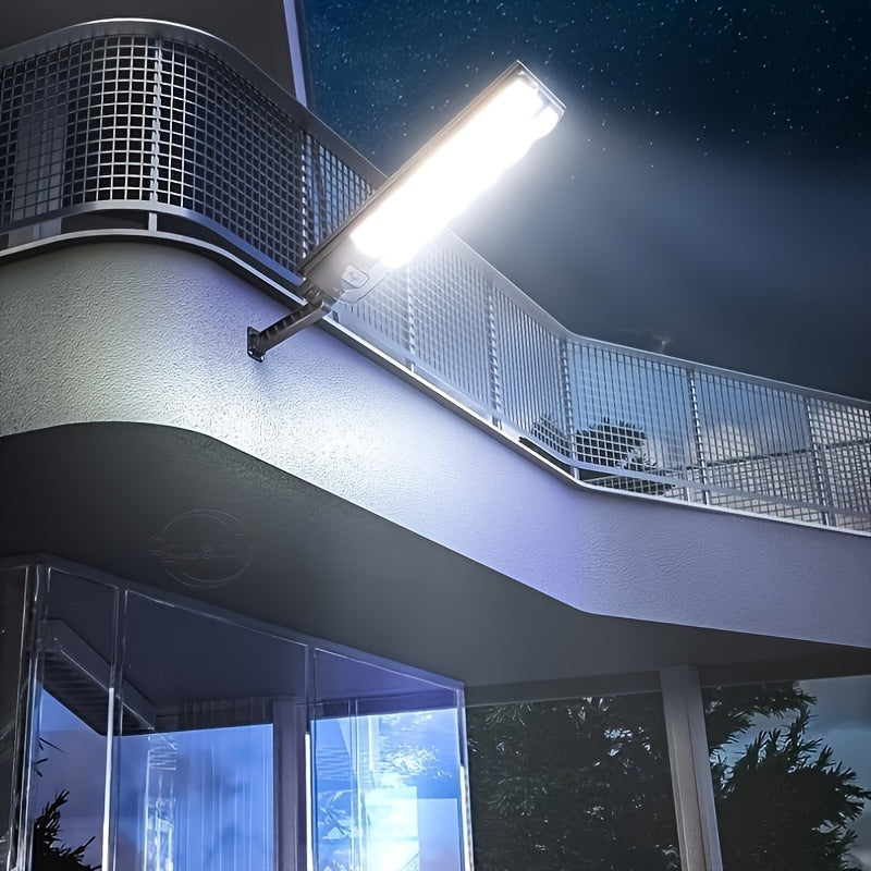 504LED Solar Street Light with Human Body Sensing Double Row High Beam Outdoor Garden Yard