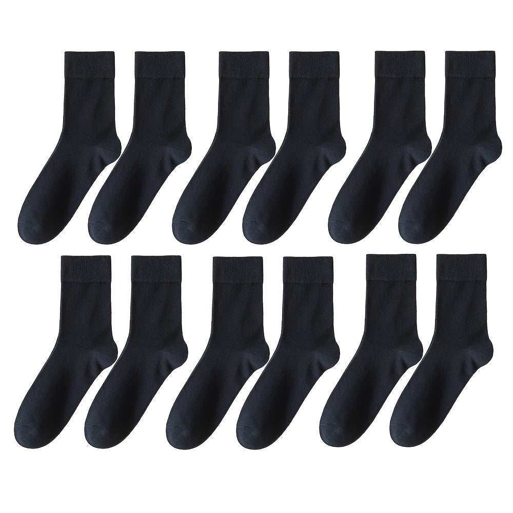 Unisex Cotton Crew Socks 6 Pairs Breathable Sweat-Absorbing Comfortable