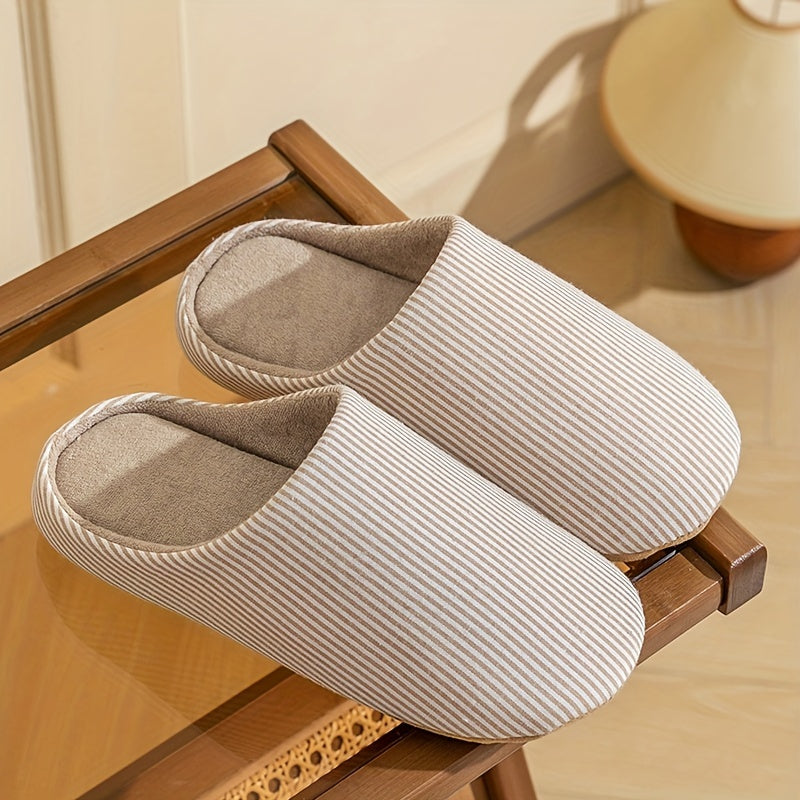 Unisex Breathable Fabric Home Slippers Non-Slip Odor-Resistant Indoor Shoes