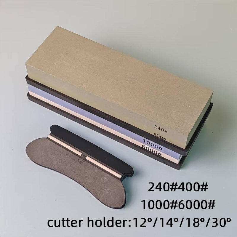 Kitchen Knife Sharpening System with Anti-Slip Base and Color Grinding Stones