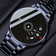 Men's Black Leather Watch for Fashion Students