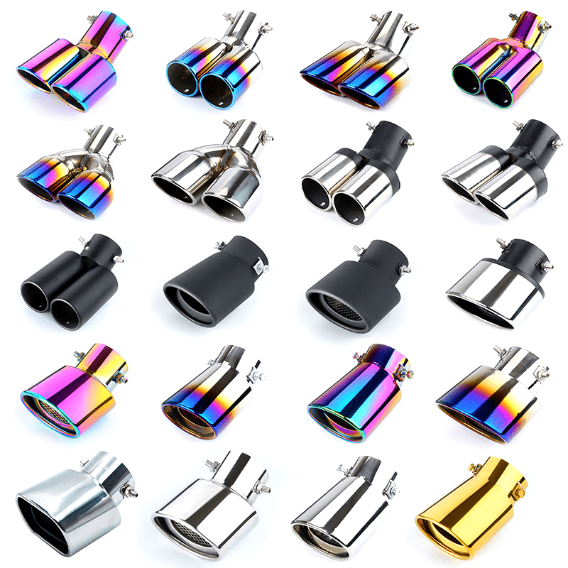Универсальные нержавеющие стальные насадки на выхлопную трубу автомобиля хром, радужное золото, прочные