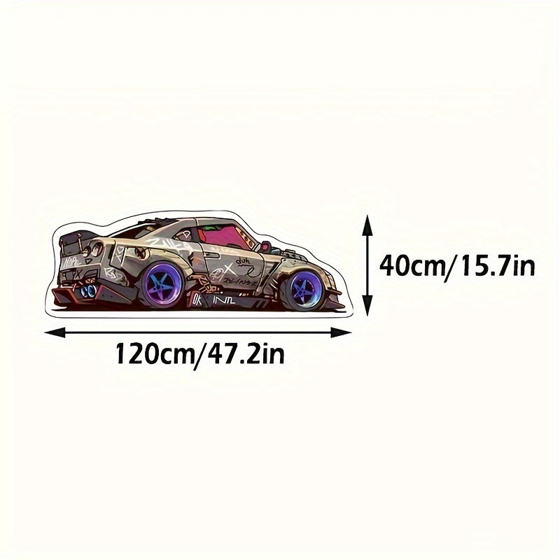 Graffiti Sports Car Shaped Area Rug Non-Slip Washable Indoor Carpet