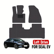 Универсальные нескользящие износостойкие коврики для пола автомобиля черные с текстурой, прочная защита