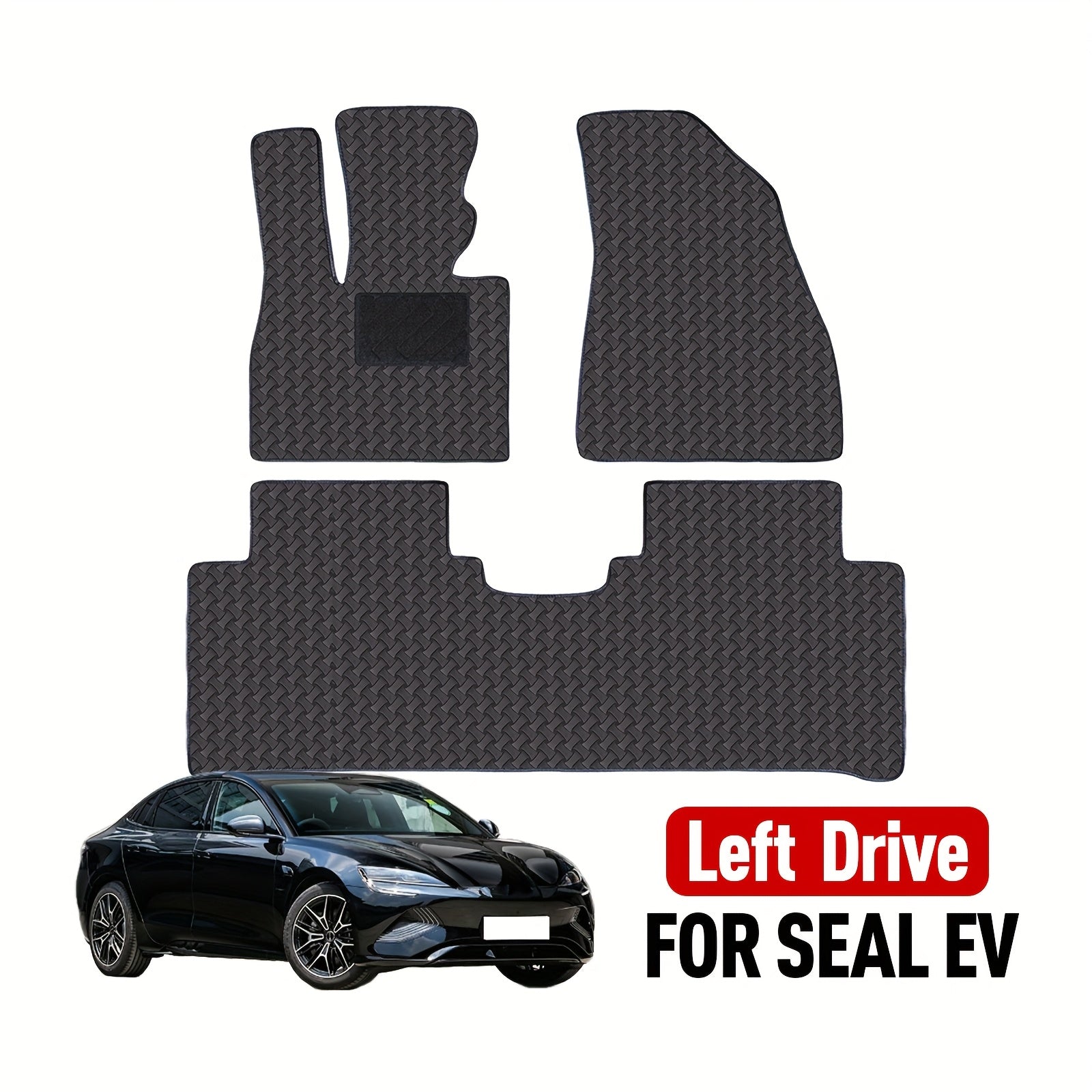 Универсальные нескользящие износостойкие коврики для пола автомобиля черные с текстурой, прочная защита