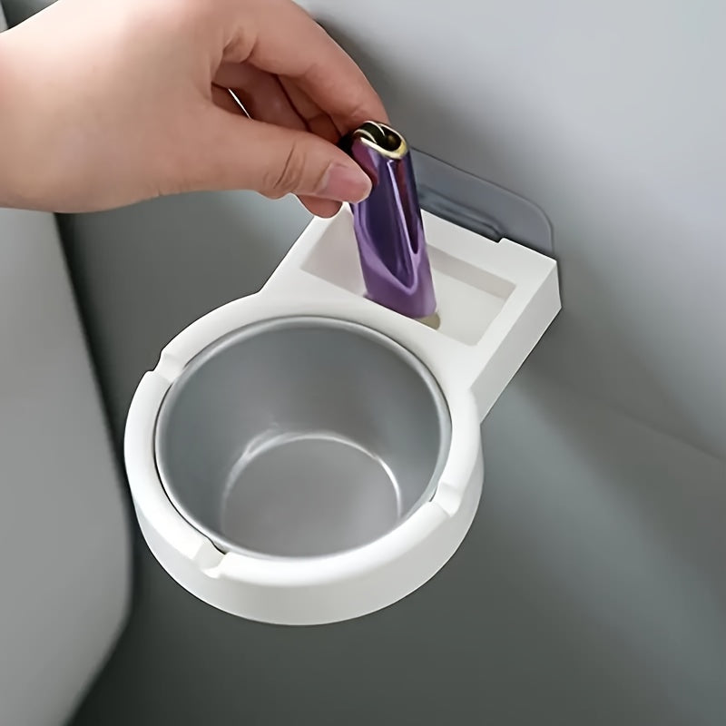 Modern Wall-Mounted Ashtray with Shelf No Drilling Needed for Home or Office