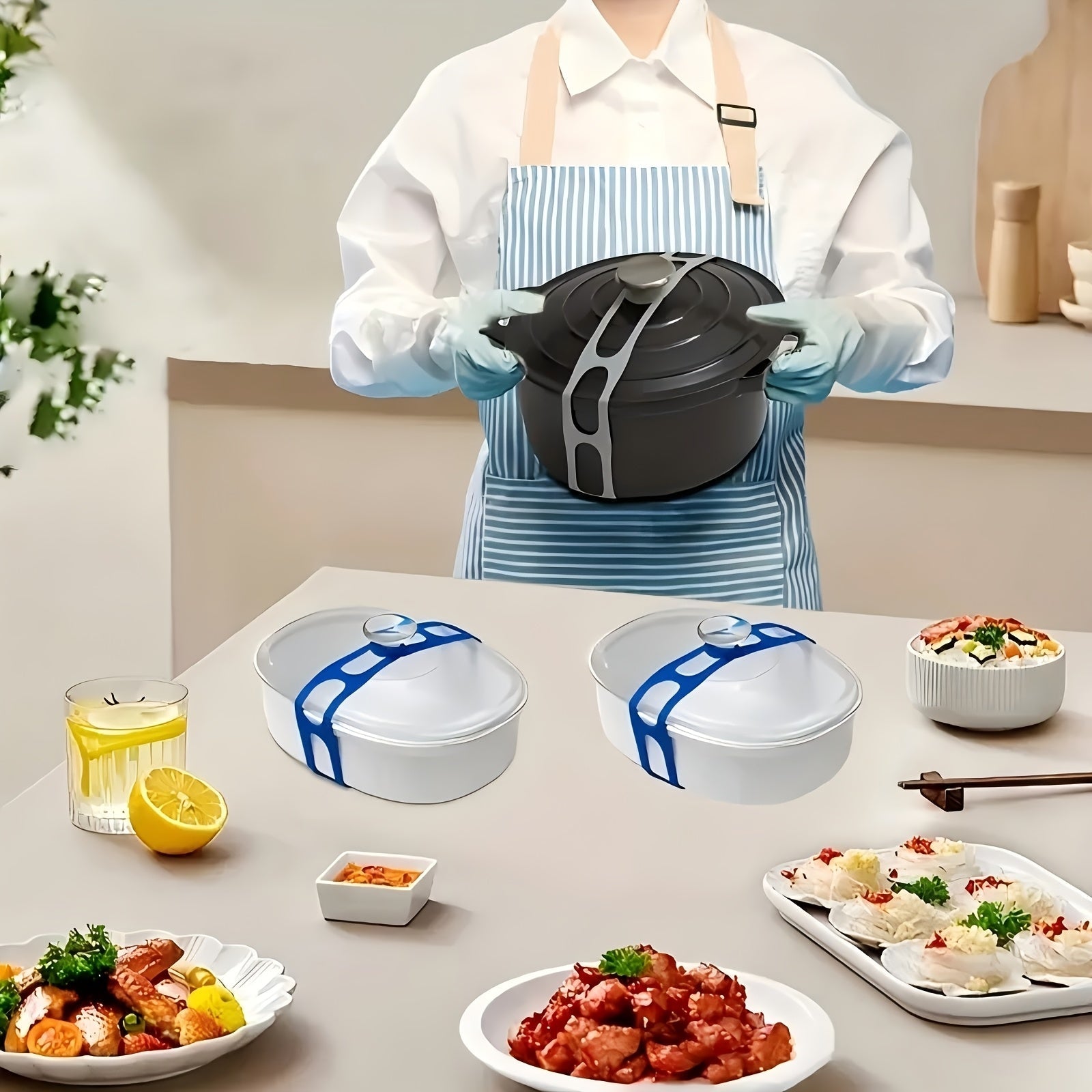 Flexible Silicone Pot and Bowl Sealant, Leakproof, Reusable, for Camping and Office