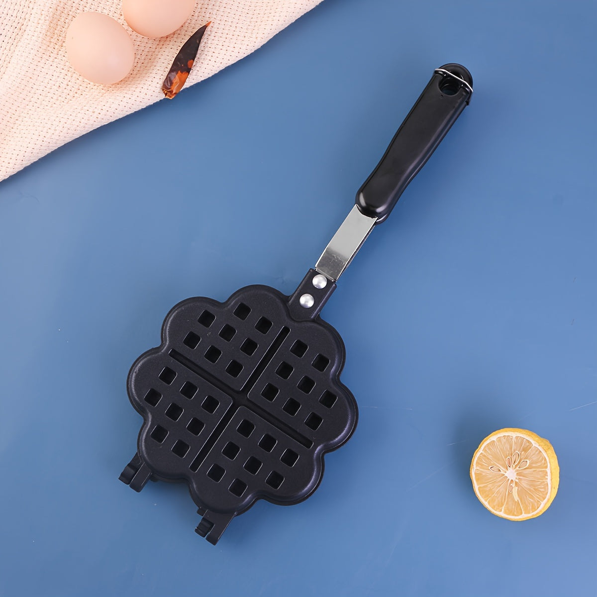 Сердцевидная форма для вафель для газовых плит, антипригарная, двусторонняя, кухонный аксессуар