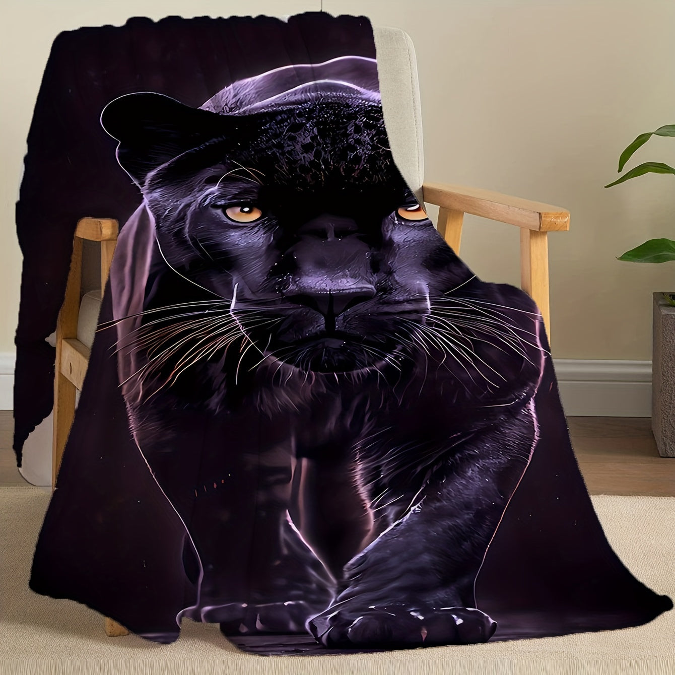 Black Panther Throw Blanket Soft Spill-Resistant for Sofa Bed and Travel