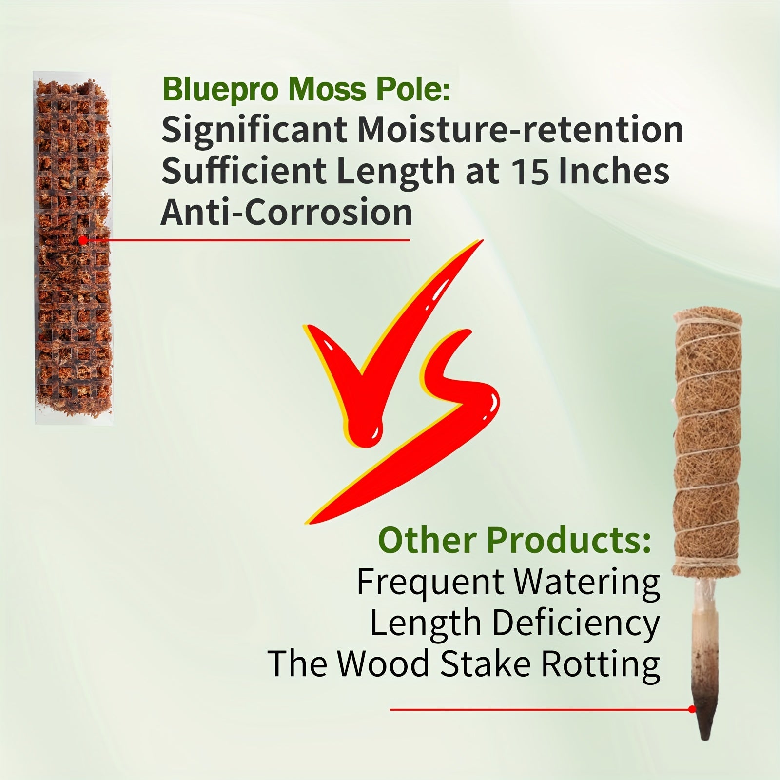 6 Pack Plant Climbing Frame 38.1 cm with Water Moss Column Indoor Support Rack