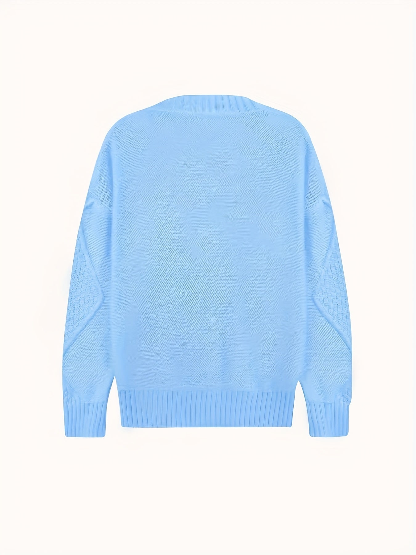 Plus Size Solid Color Button Drop Twisted Cardigan Casual Long Sleeve Sweater Women