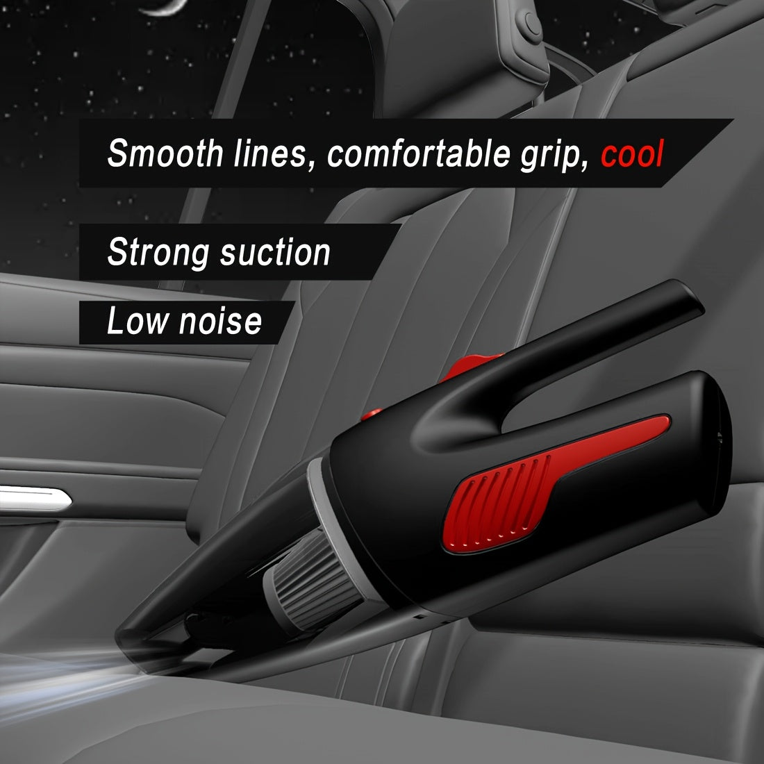 Aspiradora de coche inalámbrica, de litio recargable, 4KPa de succión, con bajo nivel de ruido