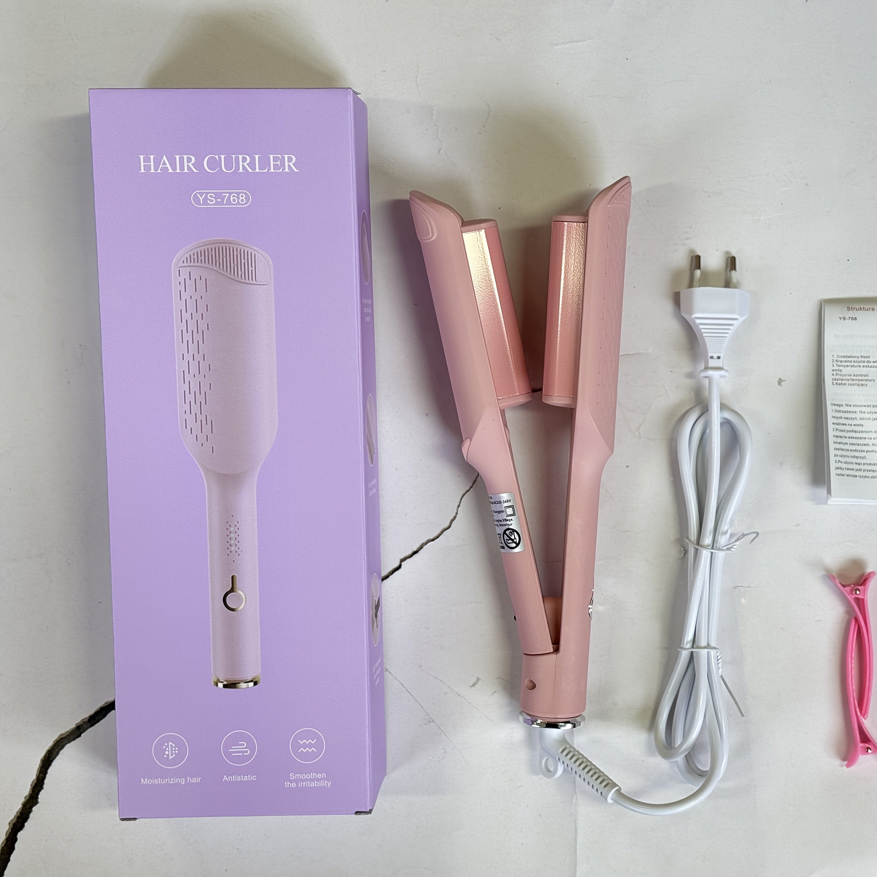 32mm U-Shaped Wool Curler with 4 Temperature Settings, Negative Ion Heating