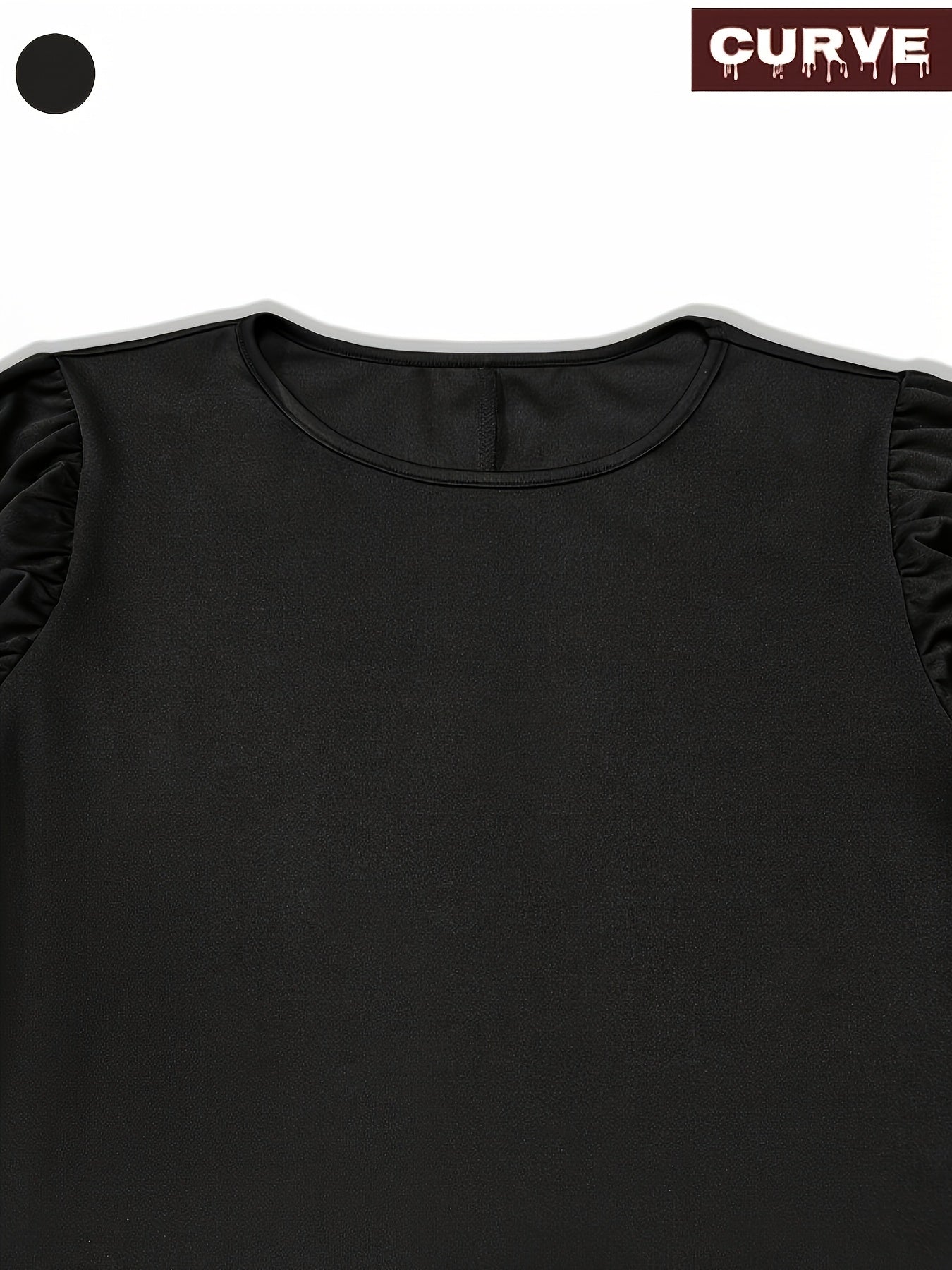 Women's Plus Size Solid Color Lantern Sleeve Long Sleeve Suspant Dress