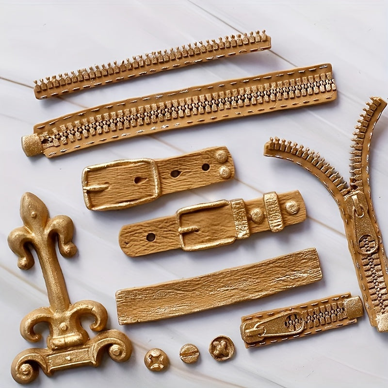 Molde de silicona para cinturón con cremallera en forma de chocolate para caramelos, fondant y repostería, forma 3D