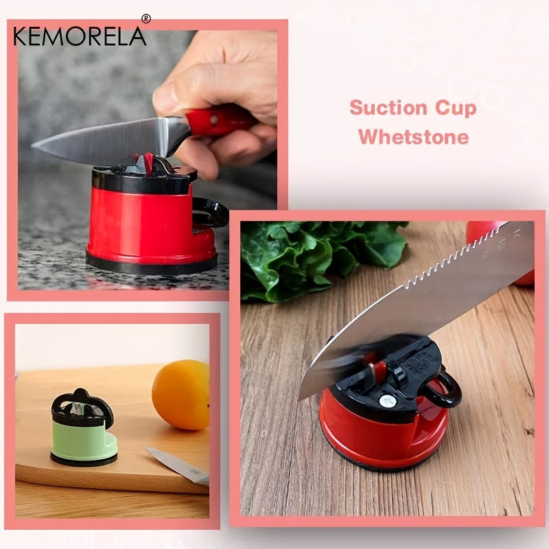 Manual Knife Sharpener Red and Black for Kitchen and Chef Knives