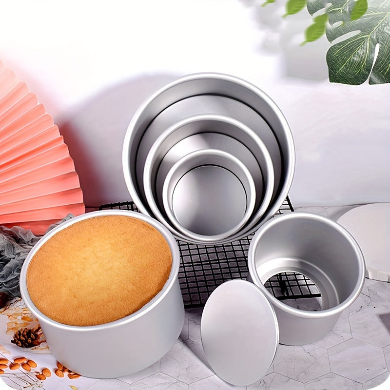 Anodized Alloy Cake Pan Set 4 Sizes Removable Bottom Round Baking Pans