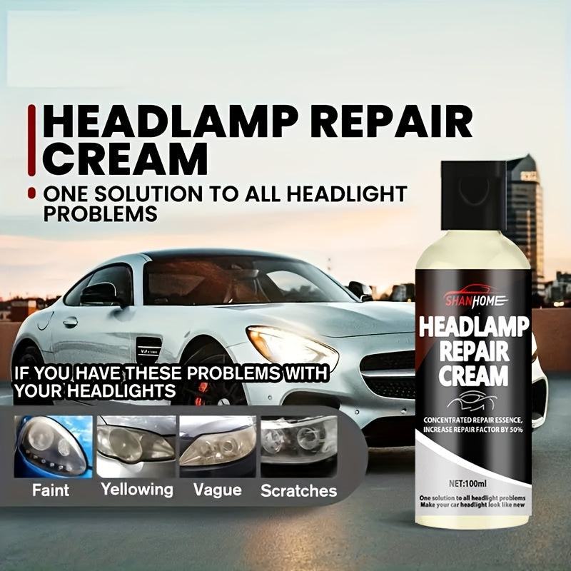 100ml Car Headlight Restoration Kit Scratch Repair Anti-Yellowing Clear Coating