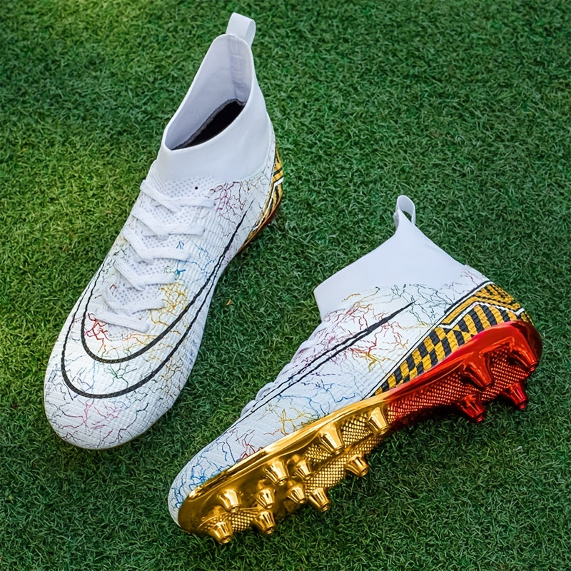 Men's High Top Football Shoes Indoor Outdoor Spikes Non Slip Sports Sneakers