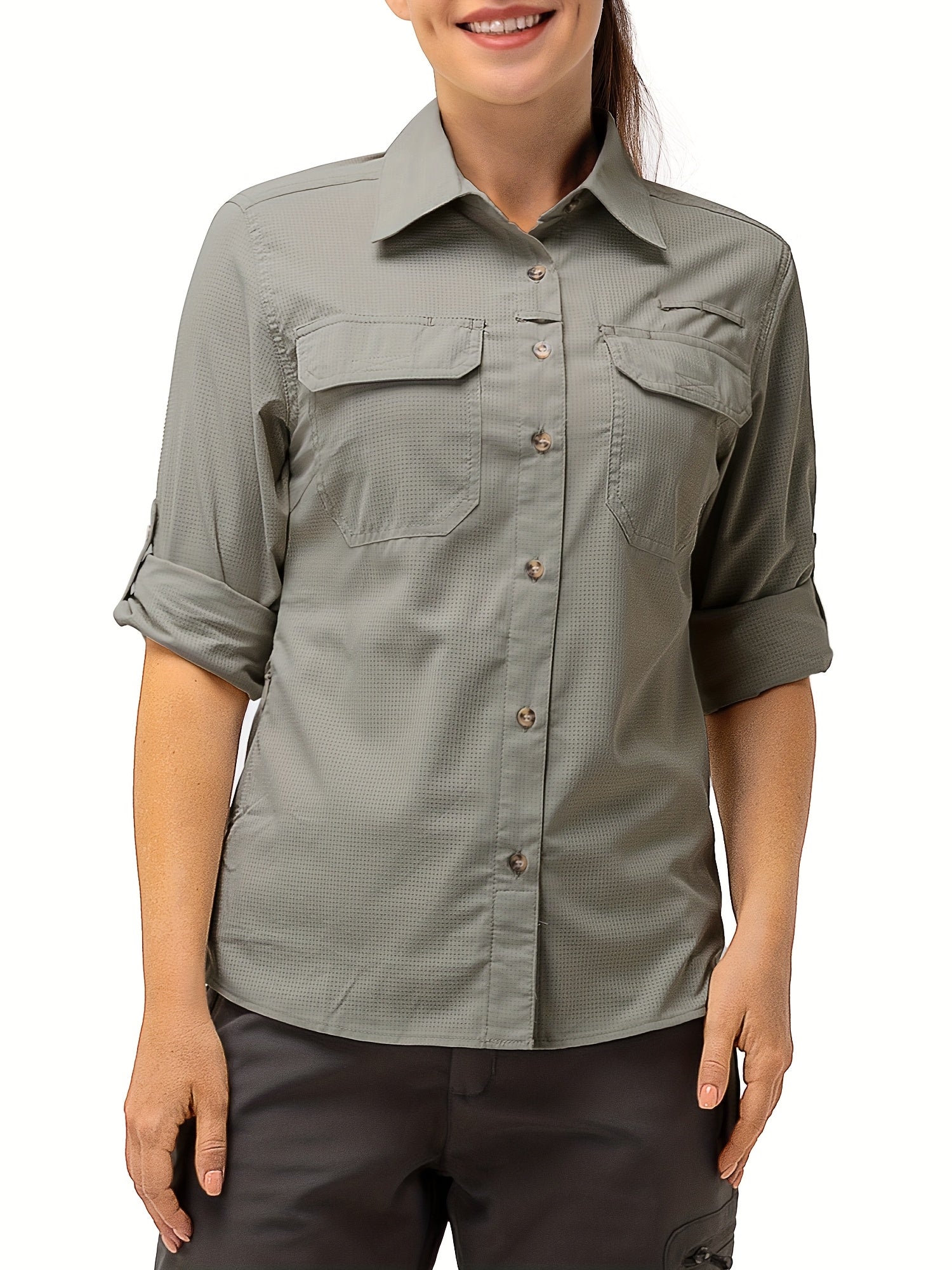 Women's Quick Dry Long Sleeve Shirt for Hiking Travel Plus Size